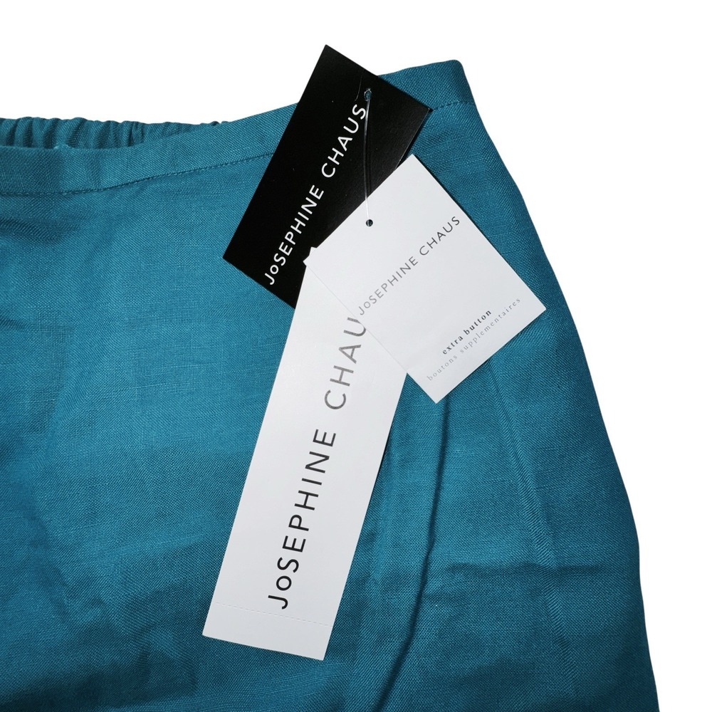 Josephine Chaus Tuscan Villa Linen Pants Tuscan Teal Color 463 Womens 14 NWT - Picture 5 of 11